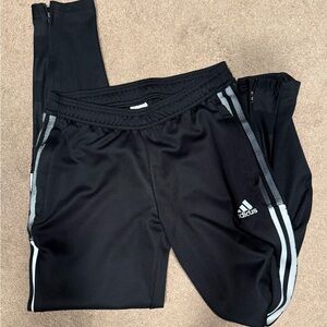 Adidas Black Joggers with White Side Stripes